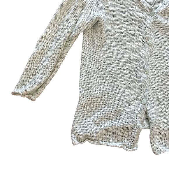 1990s VTG Co & Eddy Mint Green Fine Knit Button Up Lightweight Cardigan Medium - Picture 2 of 5